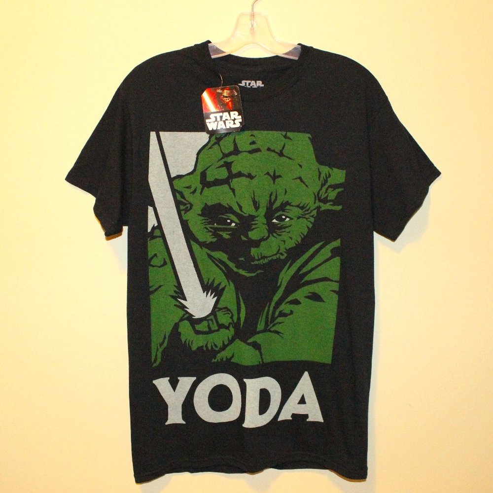 3/$55❤️new official YODA Star Wars black graphic tee shirt Philcos Lucasfilm